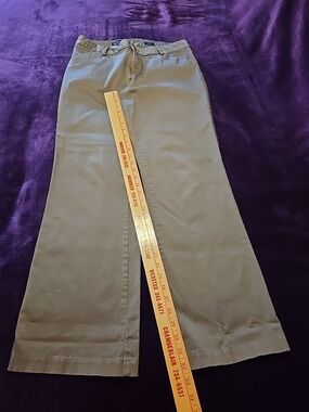 Lee Modern Series Curvy Fit Casual Women's Khaki Pants Wide Leg Size 16Long GUC